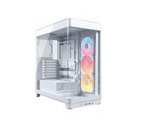 CORSAIR Frame 4500X LX-R RGB Link Boîtier PC Moyen-Tour en Verre Panoramique - Système de Fixation du Ventilateur InfiniRail, Peut Accueillir Deux Radiateurs de 360 mm, 3X LX120-R RGB Link - Blanc