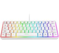 Gaming Keyboard,60% Mechanical Feel Mini Wired Mechanical Keyboard Portable Compact Keyboard for PC,Mac,Office,Gaming (61 Keys,White)