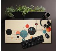 Gaming Mouse Mat Abstract Circle, Large Mouse Pad 800x400mm Thickness 3MM, Improved Precision and Speed, Non-Slip Base Mousepad with Stitched Edges for Gaming, Office & Home