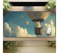 Gaming Mouse Mat Balloon Cat, Large Mouse Pad 900x300mm Thickness 3MM, Improved Precision and Speed, Non-Slip Base Mousepad with Stitched Edges for Gaming, Office & Home