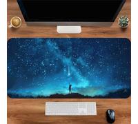 Gaming Mouse Mat Blue Night Sky, Large Mouse Pad 1000x500mm Thickness 3MM, Improved Precision and Speed, Non-Slip Base Mousepad with Stitched Edges for Gaming, Office & Home