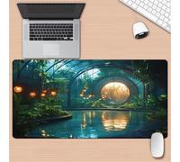Gaming Mouse Mat Botanical Garden, Large Mouse Pad 800x400mm Thickness 3MM, Improved Precision and Speed, Non-Slip Base Mousepad with Stitched Edges for Gaming, Office & Home