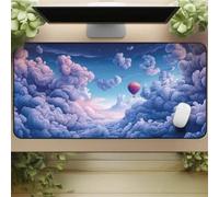 Gaming Mouse Mat Cloud Balloon, Large Mouse Pad 700x300mm Thickness 3MM, Improved Precision and Speed, Non-Slip Base Mousepad with Stitched Edges for Gaming, Office & Home