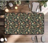 Gaming Mouse Mat Floral Print, Large Mouse Pad 700x300mm Thickness 3MM, Improved Precision and Speed, Non-Slip Base Mousepad with Stitched Edges for Gaming, Office & Home