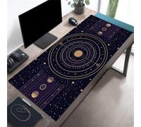 Gaming Mouse Mat Golden Circle, Large Mouse Pad 700x400mm Thickness 2MM, Improved Precision and Speed, Non-Slip Base Mousepad with Stitched Edges for Gaming, Office & Home