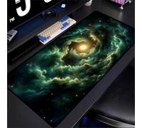 Gaming Mouse Mat Green Cloud Sun, Large Mouse Pad 700x300mm Thickness 2MM, Improved Precision and Speed, Non-Slip Base Mousepad with Stitched Edges for Gaming, Office & Home