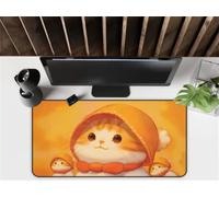 Gaming Mouse Mat Hat Cat, Large Mouse Pad 1000x500mm Thickness 2MM, Improved Precision and Speed, Non-Slip Base Mousepad with Stitched Edges for Gaming, Office & Home