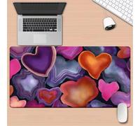 Gaming Mouse Mat Heart Stone, Large Mouse Pad 600x400mm Thickness 2MM, Improved Precision and Speed, Non-Slip Base Mousepad with Stitched Edges for Gaming, Office & Home