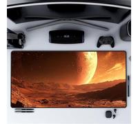 Gaming Mouse Mat Lunar Land, Large Mouse Pad 600x300mm Thickness 2MM, Improved Precision and Speed, Non-Slip Base Mousepad with Stitched Edges for Gaming, Office & Home