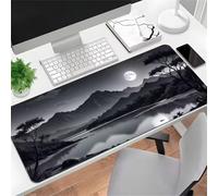 Gaming Mouse Mat Night Moon, Large Mouse Pad 700x300mm Thickness 3MM, Improved Precision and Speed, Non-Slip Base Mousepad with Stitched Edges for Gaming, Office & Home