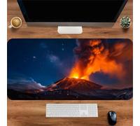 Gaming Mouse Mat Night Volcano, Large Mouse Pad 1500x800mm Thickness 3MM, Improved Precision and Speed, Non-Slip Base Mousepad with Stitched Edges for Gaming, Office & Home