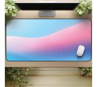 Gaming Mouse Mat Pink Purple Curve, Large Mouse Pad 900x400mm Thickness 3MM, Improved Precision and Speed, Non-Slip Base Mousepad with Stitched Edges for Gaming, Office & Home