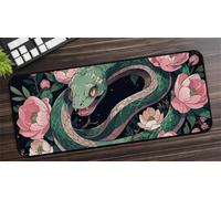 Gaming Mouse Mat Snake Flower, Large Mouse Pad 700x300mm Thickness 3MM, Improved Precision and Speed, Non-Slip Base Mousepad with Stitched Edges for Gaming, Office & Home