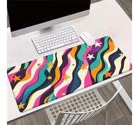 Gaming Mouse Mat Star Curve, Large Mouse Pad 1200x600mm Thickness 2MM, Improved Precision and Speed, Non-Slip Base Mousepad with Stitched Edges for Gaming, Office & Home