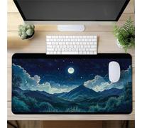 Gaming Mouse Mat Starry Night Hill, Large Mouse Pad 1200x600mm Thickness 3MM, Improved Precision and Speed, Non-Slip Base Mousepad with Stitched Edges for Gaming, Office & Home