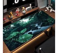 Gaming Mouse Mat Tropical Leaves, Large Mouse Pad 900x400mm Thickness 2MM, Improved Precision and Speed, Non-Slip Base Mousepad with Stitched Edges for Gaming, Office & Home