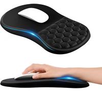 Gaming Mouse Pad for Wrist with Massage Design,Ergonomic Mouse Wrist Rest with Memory Foam and Non-Slip PU Base,12 x 8 Inches,Office Accessory,Black