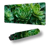 Gaming Mouse Pad Plant Desk Mat Large 39.4x19.7 inch Succulent Mouse Mat, Extended Waterproof Mousepad with Anti-Slip Rubber Base Stitched Edges Keyboard Desk Pad for Home Office Decor Gifts S-10513