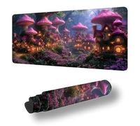 Gaming Mouse Pad Purple Desk Mat Large 35.4x11.8 inch Castle Mouse Mat, Extended Waterproof Mousepad with Anti-Slip Rubber Base Stitched Edges Keyboard Desk Pad for Home Office Decor, Gifts S-10471