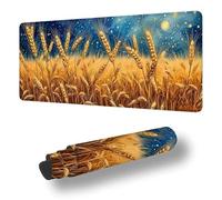 Gaming Mouse Pad Van Gogh Desk Mat Large 39.4x19.7 inch Wheat Field Mouse Mat, Extended Waterproof Mousepad with Anti-Slip Rubber Base Stitched Edges Keyboard Desk Pad for Home Office Decor S-10851