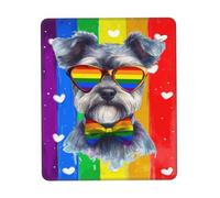 Gaming Mousepad, l'amour Est l'amour Schnauzer Chien Arc-en-Ciel LGBTQ Pride Tapis De Souris De Jeu Durable Tapis Souris Confort Mouse Pad pour Joueurs Professionnels Bureau 25X30Cm