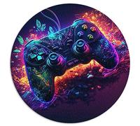 Gaming Neon Art Jigsaw Puzzles 1000 Piece Puzzle Round Puzzle Family Games (67.5x67.5) 1000pcs