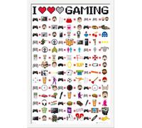 Gaming - Poster - Love Your Life + cadre interchangeable, Shinsuke® Maxi MDF blanc, vitre acrylique