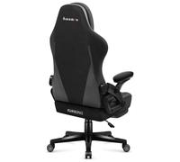 Huzaro Chaise gaming Force 4.6 – Design ergonomique, repose-pieds, appuie-tête réglable – Tissu noir