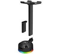 Gaming Support Casque Gaming Bunker S Rgb Avec Ventouse Noir - Fixation Ultra Résistante - Effets Lumineux Rgb - Hub Usb - Mode Standard Et Mode Vertical[ZHUJ1569]