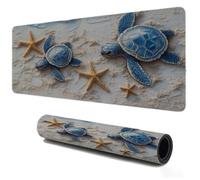 Gaming Tapis de Souris 500x250, Mousepad Tortue Plage, Portable Mouse Pad à Bords Cousus, Antidérapant Tapis Caoutchouc, Tapis Déco Bureau pour PC, Ordinateur, Travail, Idée Cadeau pour Famille S-447