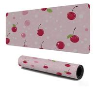 Gaming Tapis de Souris 600x300, Mousepad Fruits Cerise, Portable Mouse Pad à Bords Cousus, Antidérapant Tapis Caoutchouc, Tapis Déco Bureau pour PC, Ordinateur, Travail, Idée Cadeau pour Famille S-433