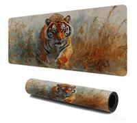 Gaming Tapis de Souris 800x300, Mousepad Animaux Tigre, Portable Mouse Pad à Bords Cousus, Antidérapant Tapis Caoutchouc, Tapis Déco Bureau pour PC, Ordinateur, Travail, Idée Cadeau pour Famille S-89