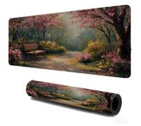 Gaming Tapis de Souris 800x400, Mousepad Printemps Forêt, Portable Mouse Pad à Bords Cousus, Antidérapant Tapis Caoutchouc, Tapis Déco Bureau pour PC, Ordinateur, Travail, Idée Cadeau pour Famille S61