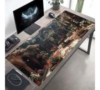 Gaming Tapis de Souris Architecture Noir, Grand Tapis de Souris XXL 140 x 60 cm, Mouse Pad pour Clavier et Bureau, avec Bords Surpiqués et Dos Antidérapant, for Gamer Gaming Accessoire PjY7679 0-1