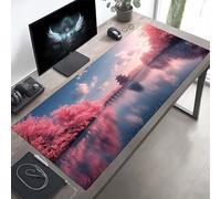 Gaming Tapis de Souris Architecture Rose, Grand Tapis de Souris XXL 900x400x3mm, Mouse Pad pour Clavier et Bureau, avec Bords Surpiqués et Dos Antidérapant, for Gamer Gaming Accessoire PjY8325 0-D