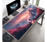 Gaming Tapis de Souris Architecture Rouge, Grand Tapis de Souris XXL 900x400x3mm, Mouse Pad pour Clavier et Bureau, avec Bords Surpiqués et Dos Antidérapant, for Gamer Gaming Accessoire PjY7525 0-9