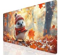 Gaming Tapis de Souris Automne Tapis de Souris XXL 600x400x3mm, Hérisson Mouse Pad pour Clavier et Bureau, avec Bords Surpiqués et Dos Antidérapant sous Main Bureau, pour Gamer Cadeau Homme YG-660