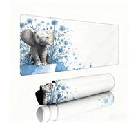 Gaming Tapis de Souris Blanc Grand Tapis de Souris 1000x500x3mm Mouse Pad Éléphant Surface Lisse Une Base Caoutchouc Antidérapante sous Main Bureau Accessoire Gaming pour Gamer Maison Bureau W1-425