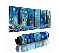 Gaming Tapis de Souris Bleu Grand Tapis de Souris 700x300x3mm Mouse Pad Petite Ville Surface Lisse Une Base Caoutchouc Antidérapante sous Main Bureau Accessoire Gaming pour Gamer Maison Bureau W1-427