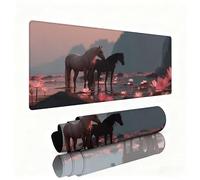 Gaming Tapis de Souris Cheval Grand Tapis de Souris 700x300x3mm Mouse Pad Lotus Surface Lisse avec Une Base Caoutchouc Antidérapante sous Main Bureau Accessoire Gaming pour Gamer Maison Bureau W1-502