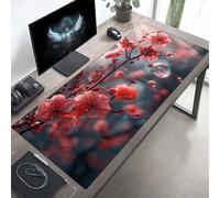 Gaming Tapis de Souris Fleur Rose, Grand Tapis de Souris XXL 1400x600x3mm, Mouse Pad pour Clavier et Bureau, avec Bords Surpiqués et Dos Antidérapant, for Gamer Gaming Accessoire PjY5329 H-P