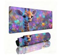 Gaming Tapis de Souris Girafe Grand Tapis de Souris 700x300x3mm Mouse Pad Noix Coco Surface Lisse Une Base Caoutchouc Antidérapante sous Main Bureau Accessoire Gaming pour Gamer Maison Bureau W1-782