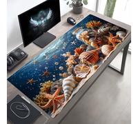 Gaming Tapis de Souris Jaune éToile De Mer, Grand Tapis de Souris XXL 1400x600x3mm, Mouse Pad pour Clavier et Bureau, avec Bords Surpiqués et Dos Antidérapant, for Gamer Gaming Accessoire PjY3269 S-V