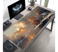 Gaming Tapis de Souris Jaune Paysage, Grand Tapis de Souris XXL 90 x 40 cm, Mouse Pad pour Clavier et Bureau, avec Bords Surpiqués et Dos Antidérapant, for Gamer Gaming Accessoire PjY4015 H-P