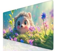 Gaming Tapis de Souris Mignon Tapis de Souris XXL 600x300x3mm, Hérisson Mouse Pad pour Clavier et Bureau, avec Bords Surpiqués et Dos Antidérapant sous Main Bureau, pour Gamer Cadeau Homme YG-572