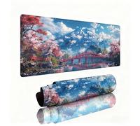 Gaming Tapis de Souris Mont Fuji Grand Tapis de Souris 800x300x3mm Mouse Pad Fleurs Cerisier avec Une Base Caoutchouc Antidérapante sous Main Bureau Accessoire Gaming pour Gamer Maison Bureau W1-366