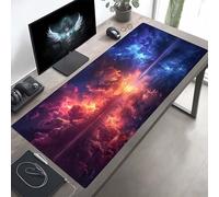 Gaming Tapis de Souris Noir Abstrait, Grand Tapis de Souris XXL 140 x 60 cm, Mouse Pad pour Clavier et Bureau, avec Bords Surpiqués et Dos Antidérapant, for Gamer Gaming Accessoire PjY5739 W-E
