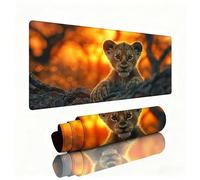 Gaming Tapis de Souris Orange Brûlé Grand Tapis de Souris 800x400x3mm Mouse Pad Léopard Surface Lisse Base Caoutchouc Antidérapante sous Main Bureau Accessoire Gaming pour Gamer Maison Bureau W1-786