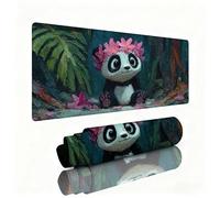 Gaming Tapis de Souris Panda Grand Tapis de Souris 900x400x3mm Mouse Pad Noix Coco Surface Lisse Une Base Caoutchouc Antidérapante sous Main Bureau Accessoire Gaming pour Gamer Maison Bureau W1-410
