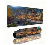 Gaming Tapis de Souris Petite Ville Grand Tapis de Souris 700x400x3mm Mouse Pad Pont Surface Lisse Une Base Caoutchouc Antidérapante sous Main Bureau Accessoire Gaming pour Gamer Maison Bureau W1-141